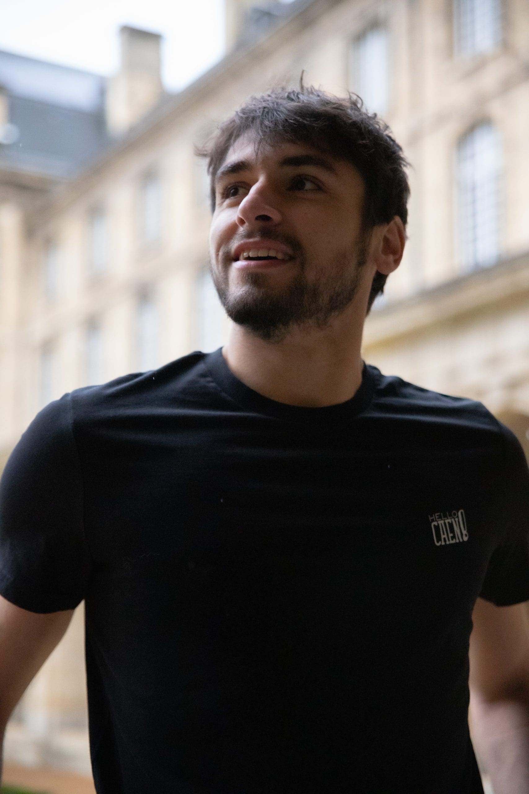 T-shirt Hello Caen logo blanc